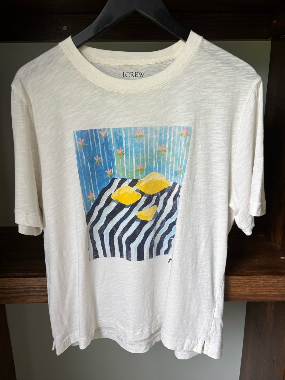 J. Crew Cream Lemon Still-Life Graphic Tee
